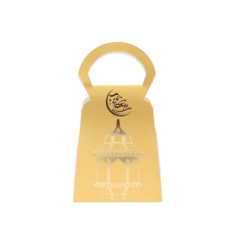 توزيعات كرتون مقوى عدد 12 رمضان لون ذهبي