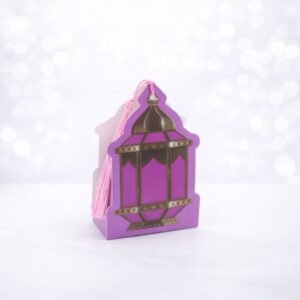 توزيعات كرتون مقوى عدد 12  فانوس لون زهري