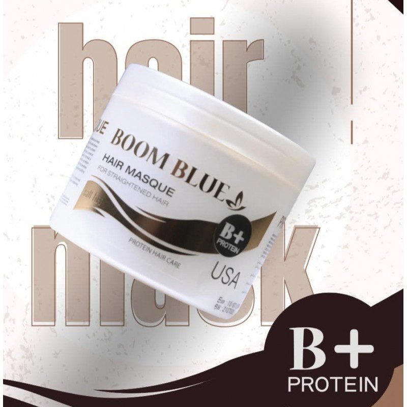 كريم ماسك خالي من الاملاح Boom Blue مرطب ومغذي للشعر بروتين B+