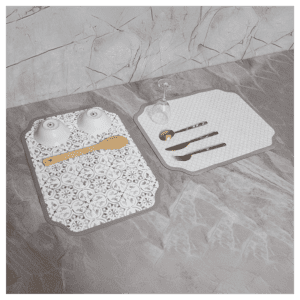 مفرش تنشيف أطباق قطعتين VINE GREY – 38×50 سم