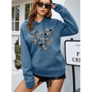 هودي  للنساء لون ازرق بترولي